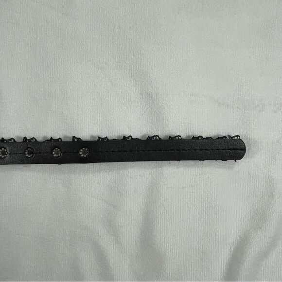 Black Belt Black Ruffle Accents Thin Dress Belt - Black Lace Ruffled Belt - Picture 7 of 9